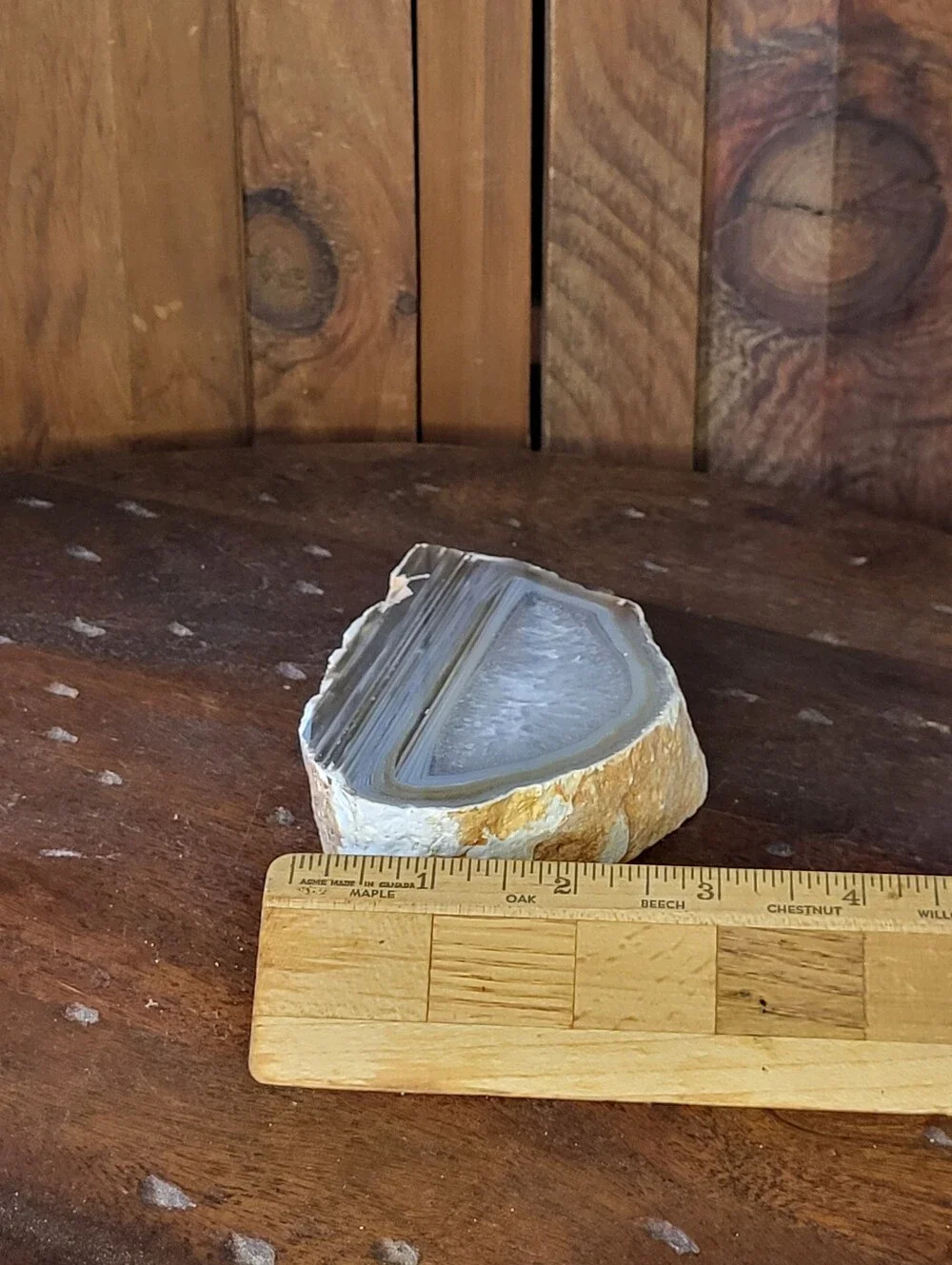 Polished Natural Agate Geode Slice - Picture 9 of 10